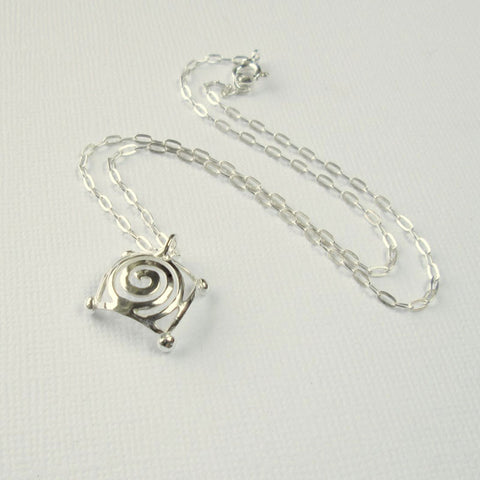 Square Jester Collection Silver Pendant