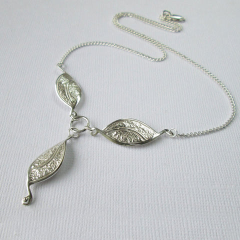 Silver Leaf Collection - Three Leaf Necklace