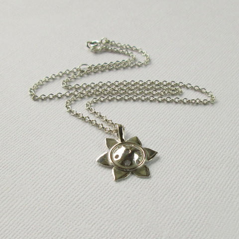Sunflower Collection - Small Silver Pendant & Silver Chain