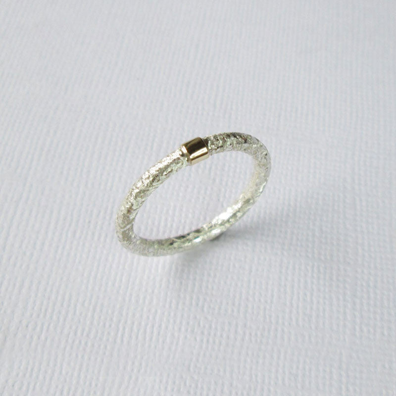 Textured Satin Collection Silver & Gold Ring